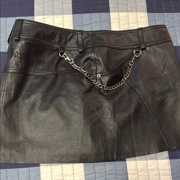 Harley-Davidson Black Leather Mini Skirt for Night Out - Picture 7 of 9